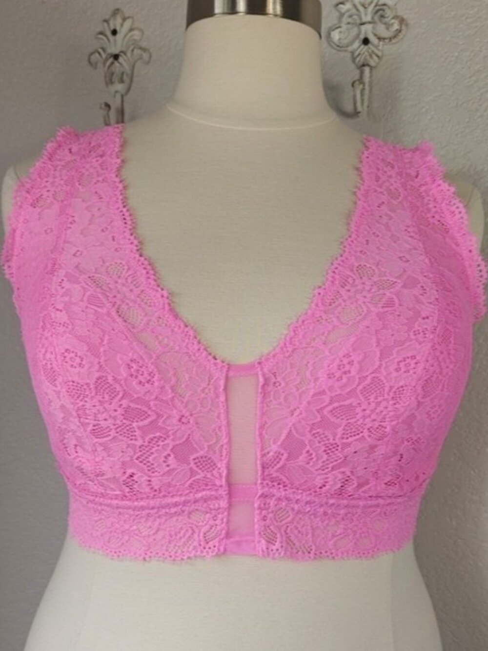 aerie XXL Bralette Pink Lace J-hook